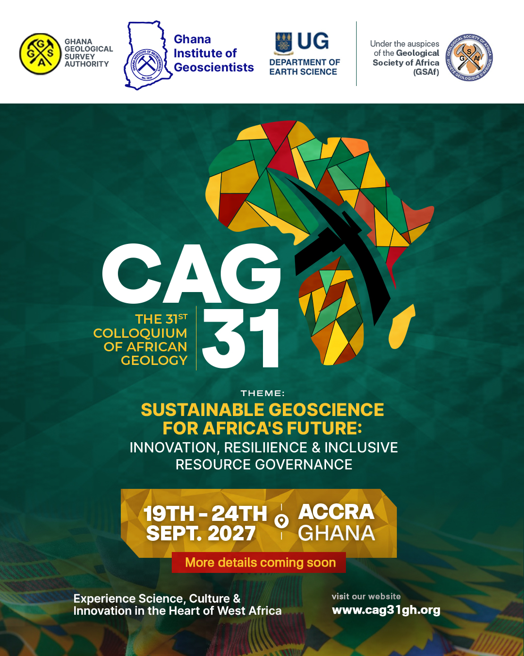 Accra to Host the 31st Colloquium of African Geology in September 2027